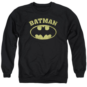 AN OFFCIALLY LICENSED BATMAN OVER SYMBOL ADULT UNISEX CREWNECK SWEATSHIRT BLACK