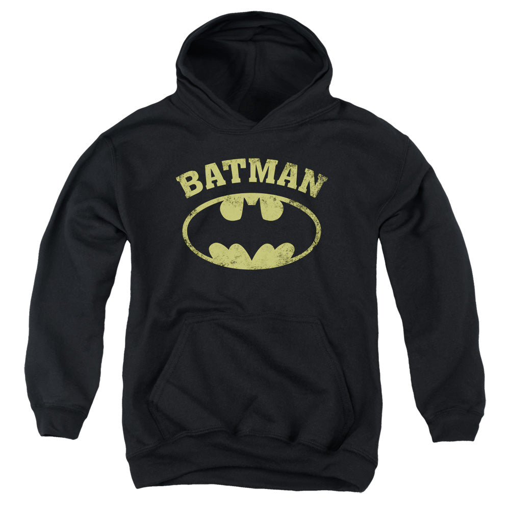 AN OFFCIALLY LICENSED BATMAN OVER SYMBOL YOUTH HOODIE BLACK