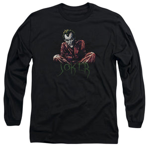 AN OFFCIALLY LICENSED BATMAN STRAIGHT JACKET MEN'S LONG SLEEVE T-SHIRT BLACK