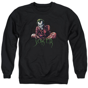 AN OFFCIALLY LICENSED BATMAN STRAIGHT JACKET ADULT UNISEX CREWNECK SWEATSHIRT BLACK