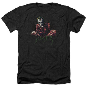 AN OFFCIALLY LICENSED BATMAN STRAIGHT JACKET MEN'S HEATHER T-SHIRT CHARCOAL