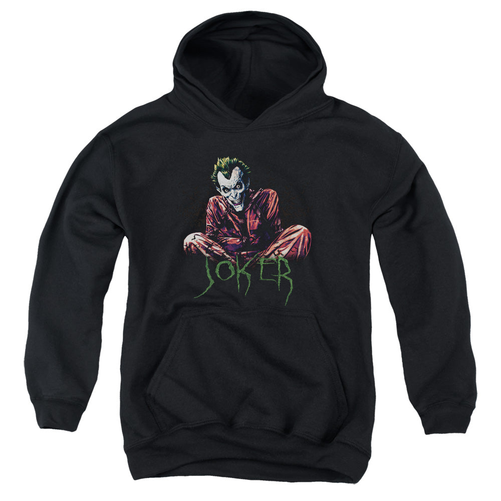 AN OFFCIALLY LICENSED BATMAN STRAIGHT JACKET YOUTH HOODIE BLACK