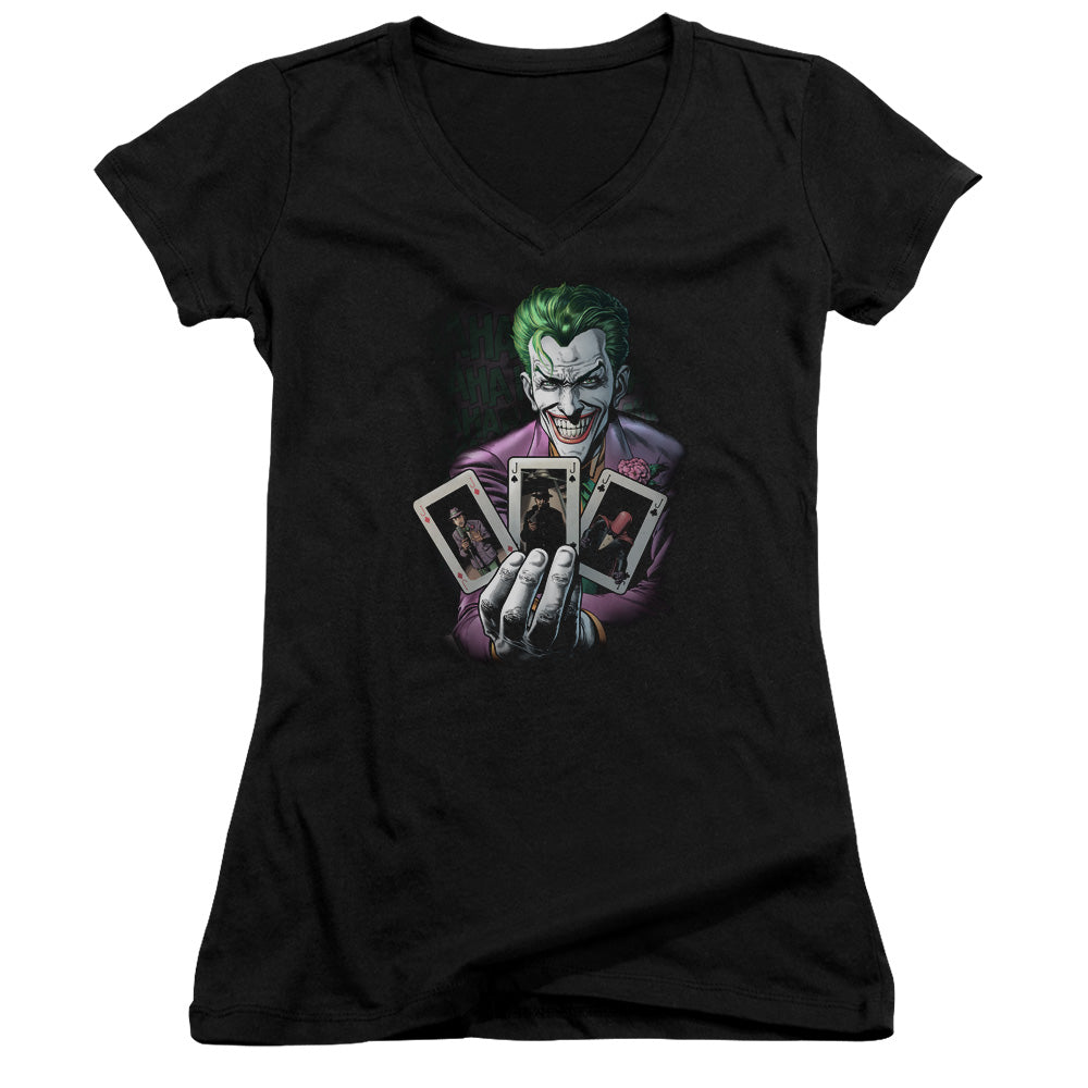 Batman 3 Of A Kind Licensed Women's T-Shirt Juniors V-Neck SM