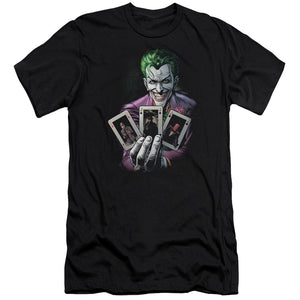 AN OFFCIALLY LICENSED BATMAN 3 OF A KIND MEN'S PREMIUM SLIM FIT T-SHIRT BLACK