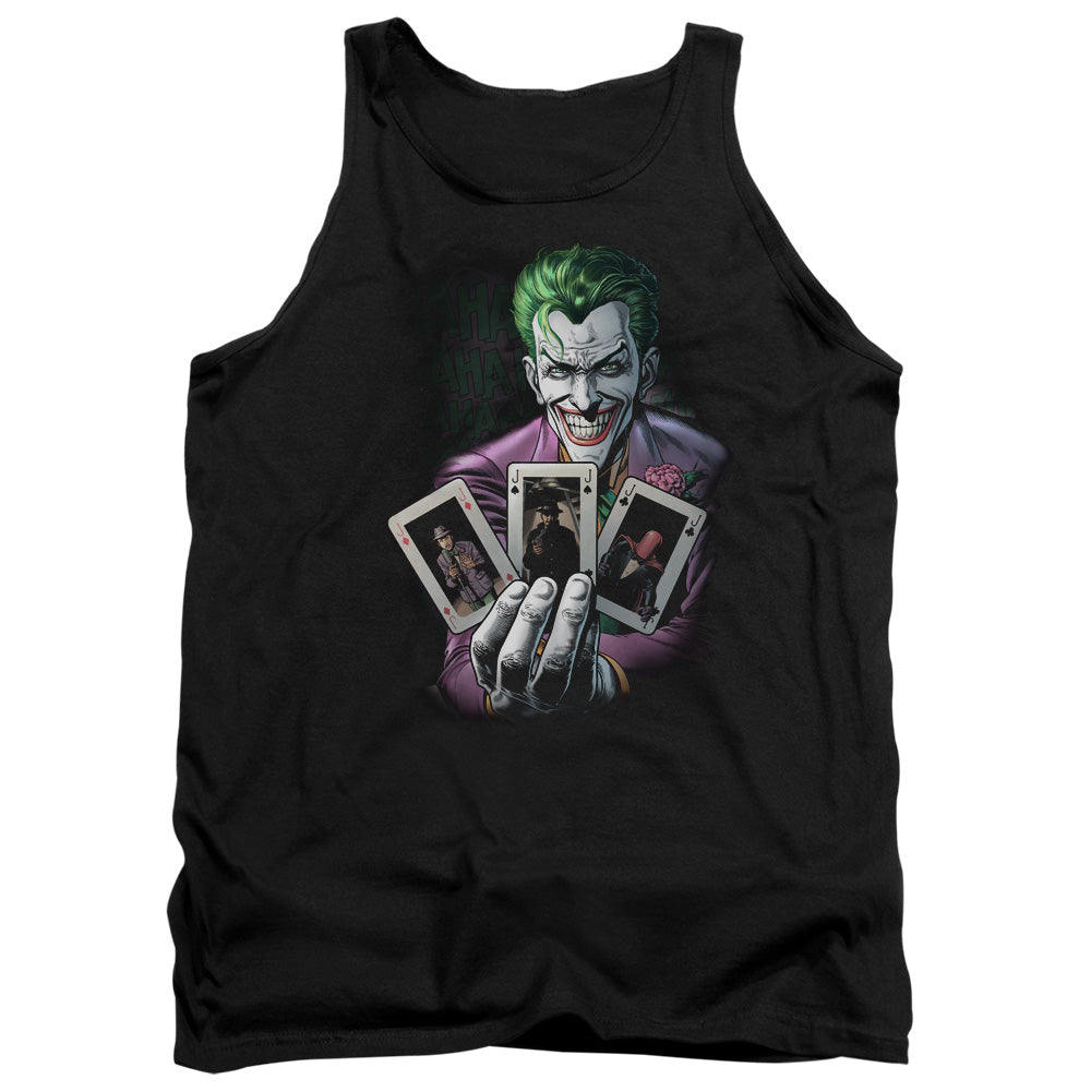 AN OFFCIALLY LICENSED BATMAN 3 OF A KIND ADULT UNISEX TANK TOP BLACK