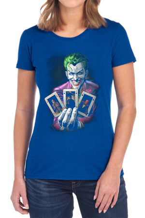 AN OFFCIALLY LICENSED BATMAN 3 OF A KIND WOMEN'S REGULAR FIT T-SHIRT BLACK