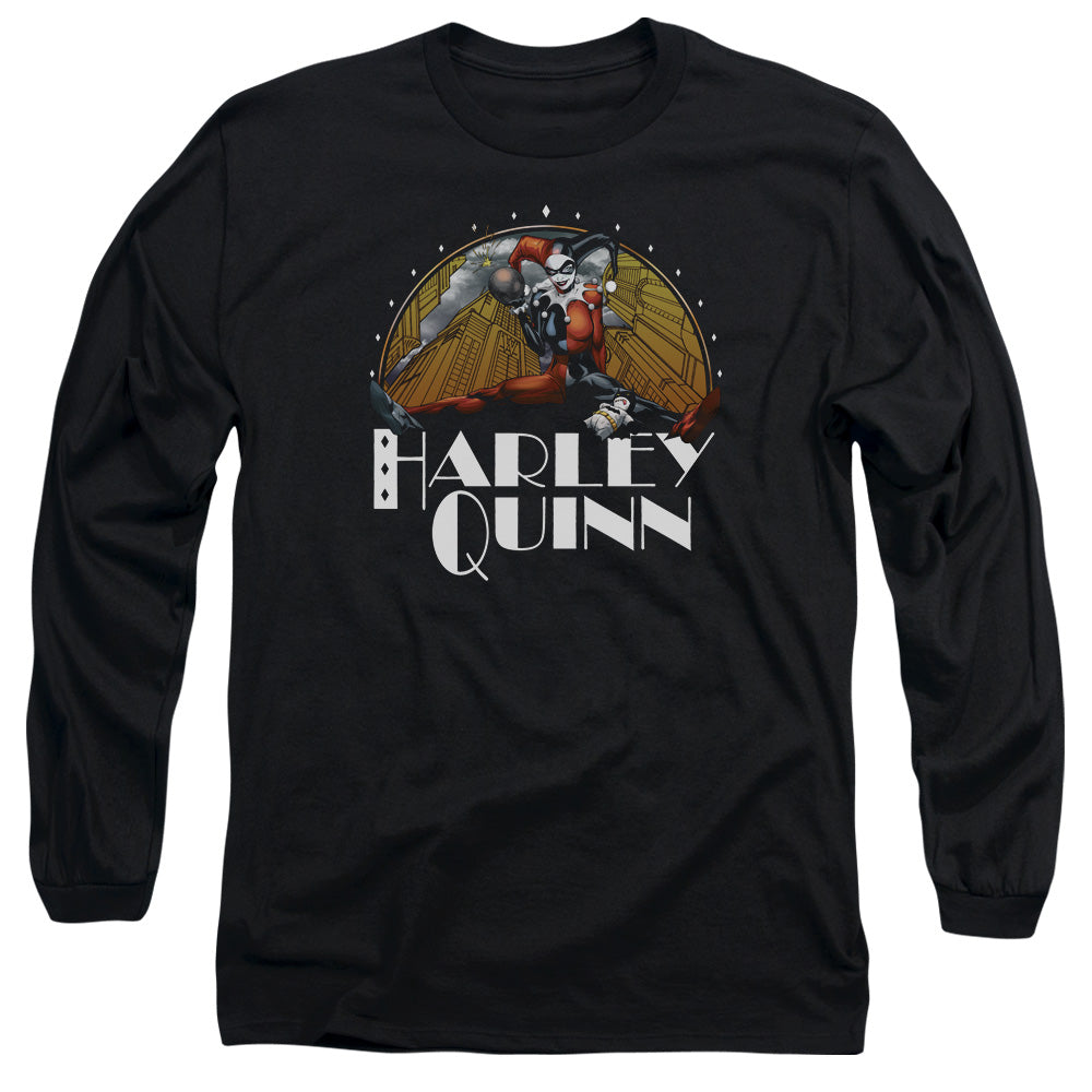 AN OFFCIALLY LICENSED BATMAN PLAY DATE MEN'S LONG SLEEVE T-SHIRT BLACK