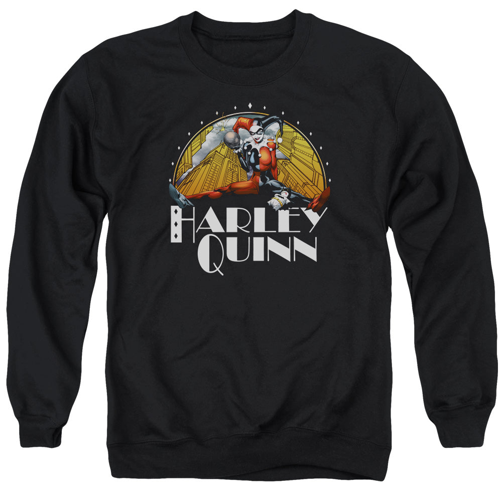 AN OFFCIALLY LICENSED BATMAN PLAY DATE ADULT UNISEX CREWNECK SWEATSHIRT BLACK