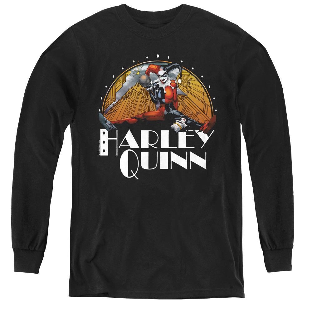 AN OFFCIALLY LICENSED BATMAN PLAY DATE YOUTH LONG SLEEVE T-SHIRT BLACK