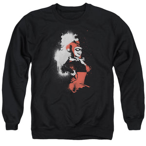 AN OFFCIALLY LICENSED BATMAN SPLATTERED COUPLE ADULT UNISEX CREWNECK SWEATSHIRT BLACK