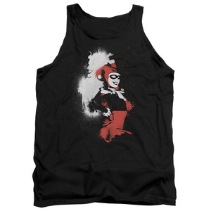 AN OFFCIALLY LICENSED BATMAN SPLATTERED COUPLE ADULT UNISEX TANK TOP BLACK