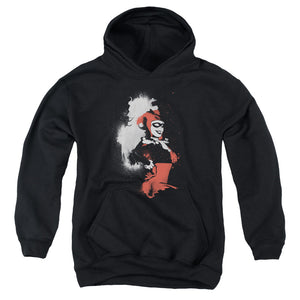 AN OFFCIALLY LICENSED BATMAN SPLATTERED COUPLE YOUTH HOODIE BLACK