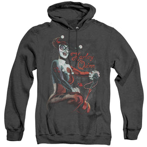 AN OFFCIALLY LICENSED BATMAN LAUGH IT UP ADULT UNISEX HEATHER PULLOVER HOODIE BLACK