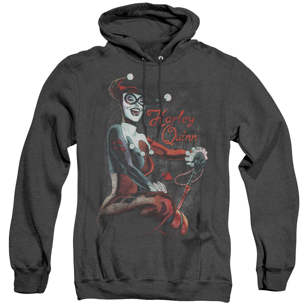 AN OFFCIALLY LICENSED BATMAN LAUGH IT UP ADULT UNISEX HEATHER PULLOVER HOODIE BLACK