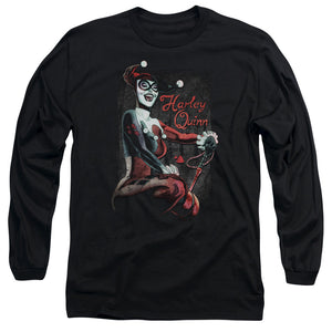 AN OFFCIALLY LICENSED BATMAN LAUGH IT UP MEN'S LONG SLEEVE T-SHIRT BLACK