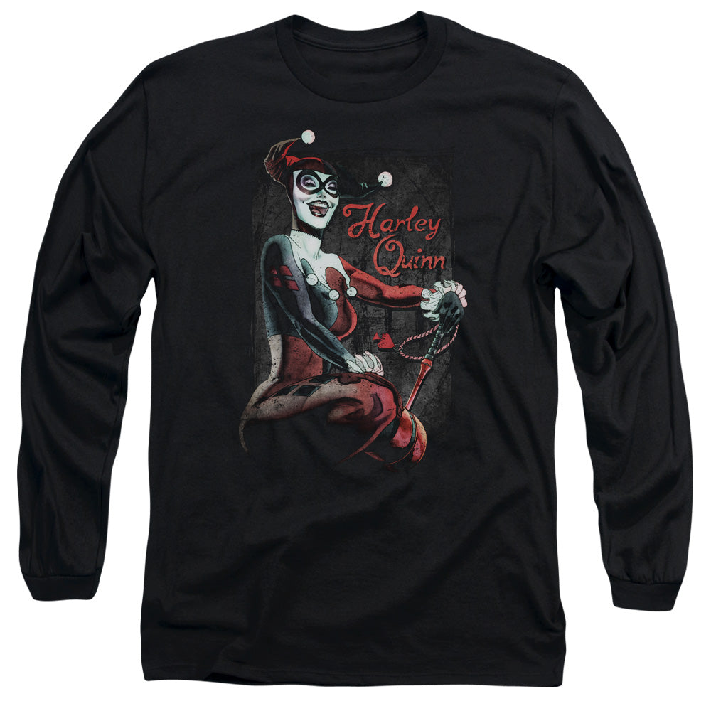 AN OFFCIALLY LICENSED BATMAN LAUGH IT UP MEN'S LONG SLEEVE T-SHIRT BLACK