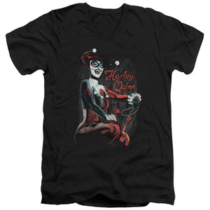 AN OFFCIALLY LICENSED BATMAN LAUGH IT UP MEN'S V-NECK T-SHIRT BLACK