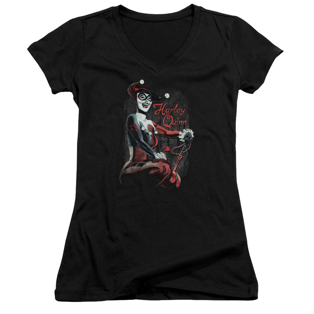 Batman Laugh It Up Licensed Women's T-Shirt Juniors V-Neck SM