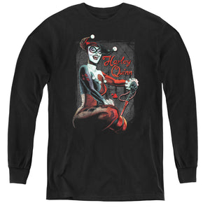 AN OFFCIALLY LICENSED BATMAN LAUGH IT UP YOUTH LONG SLEEVE T-SHIRT BLACK