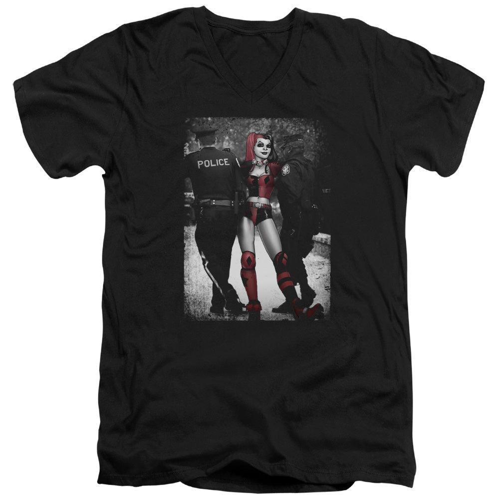 AN OFFCIALLY LICENSED BATMAN ARREST MEN'S V-NECK T-SHIRT BLACK