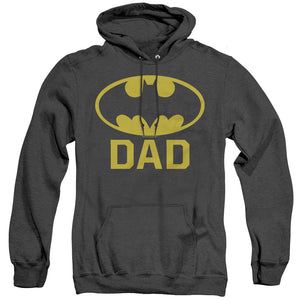 AN OFFCIALLY LICENSED BATMAN BAT DAD ADULT UNISEX HEATHER PULLOVER HOODIE BLACK