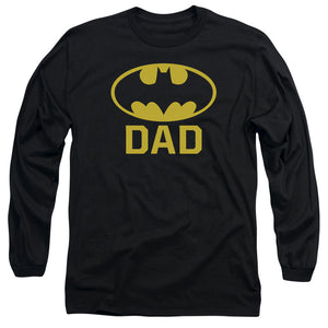 AN OFFCIALLY LICENSED BATMAN BAT DAD MEN'S LONG SLEEVE T-SHIRT BLACK