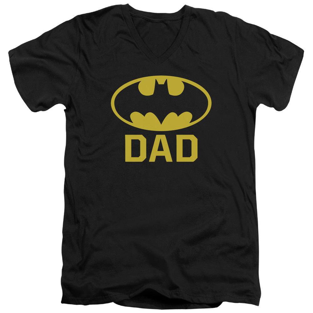 AN OFFCIALLY LICENSED BATMAN BAT DAD MEN'S V-NECK T-SHIRT BLACK