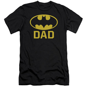 AN OFFCIALLY LICENSED BATMAN BAT DAD MEN'S PREMIUM SLIM FIT T-SHIRT BLACK