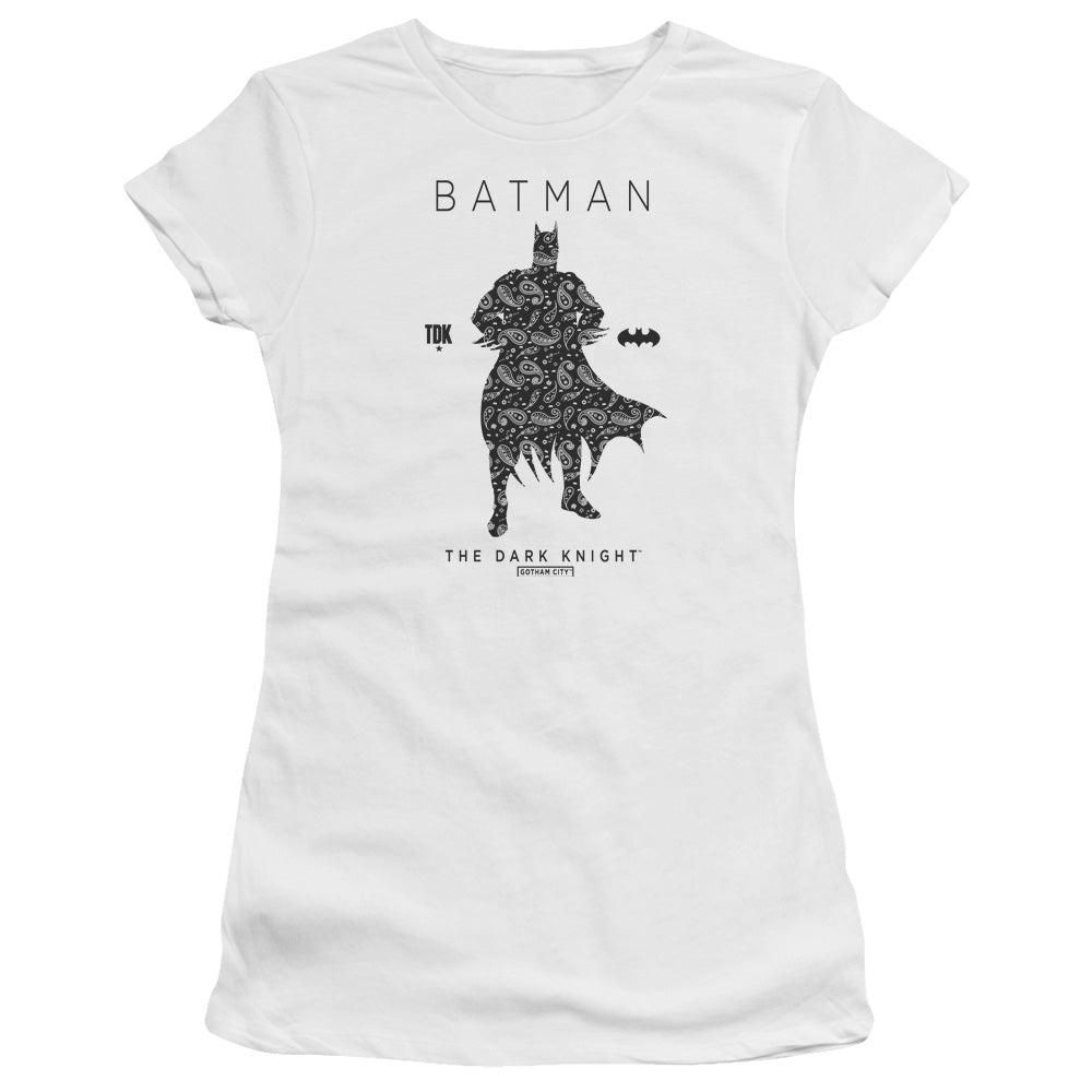 Batman Paislety Silhouette Licensed Women's T-Shirt Juniors LG-2X