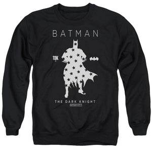 AN OFFCIALLY LICENSED BATMAN STAR SILHOUETTE ADULT UNISEX CREWNECK SWEATSHIRT BLACK