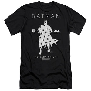 AN OFFCIALLY LICENSED BATMAN STAR SILHOUETTE MEN'S PREMIUM SLIM FIT T-SHIRT BLACK