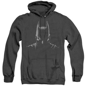 AN OFFCIALLY LICENSED BATMAN NOIR ADULT UNISEX HEATHER PULLOVER HOODIE BLACK