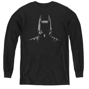 AN OFFCIALLY LICENSED BATMAN NOIR YOUTH LONG SLEEVE T-SHIRT BLACK