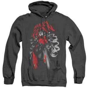 AN OFFCIALLY LICENSED BATMAN DOWN THE BARREL ADULT UNISEX HEATHER PULLOVER HOODIE BLACK