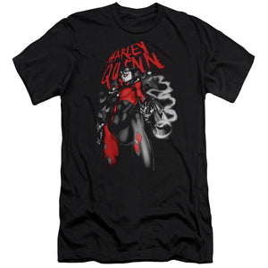 AN OFFCIALLY LICENSED BATMAN DOWN THE BARREL MEN'S PREMIUM SLIM FIT T-SHIRT BLACK