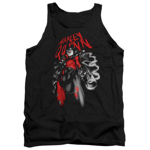 AN OFFCIALLY LICENSED BATMAN DOWN THE BARREL ADULT UNISEX TANK TOP BLACK