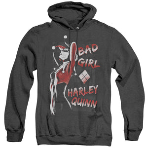 AN OFFCIALLY LICENSED BATMAN BAD GIRL ADULT UNISEX HEATHER PULLOVER HOODIE BLACK