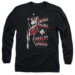 AN OFFCIALLY LICENSED BATMAN BAD GIRL MEN'S LONG SLEEVE T-SHIRT BLACK