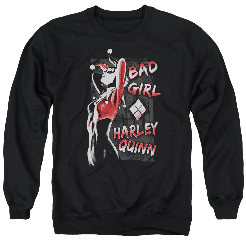 AN OFFCIALLY LICENSED BATMAN BAD GIRL ADULT UNISEX CREWNECK SWEATSHIRT BLACK