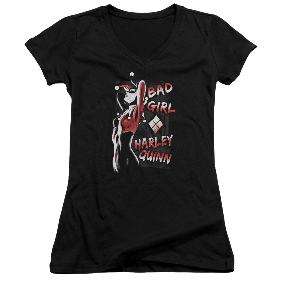 Batman Bad Girl Licensed Women's T-Shirt Juniors V-Neck SM