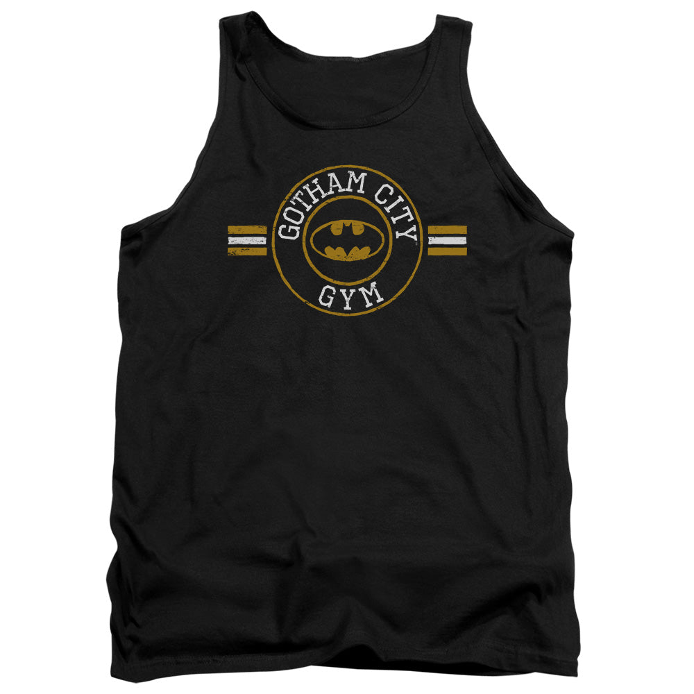 AN OFFCIALLY LICENSED BATMAN GOTHAM CITY GYM ADULT UNISEX TANK TOP BLACK