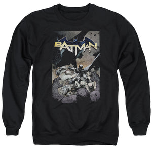 AN OFFCIALLY LICENSED BATMAN BATMAN ONE ADULT UNISEX CREWNECK SWEATSHIRT BLACK