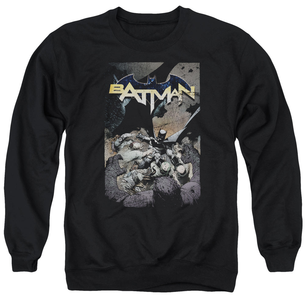 AN OFFCIALLY LICENSED BATMAN BATMAN ONE ADULT UNISEX CREWNECK SWEATSHIRT BLACK