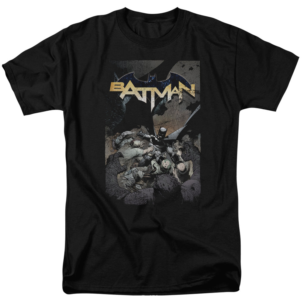 AN OFFCIALLY LICENSED BATMAN BATMAN ONE MEN'S REGULAR FIT T-SHIRT BLACK