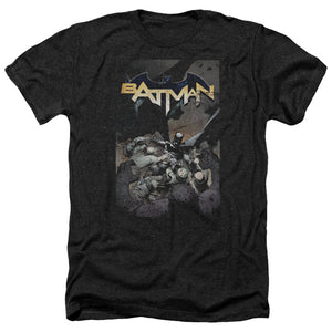 AN OFFCIALLY LICENSED BATMAN BATMAN ONE MEN'S HEATHER T-SHIRT CHARCOAL