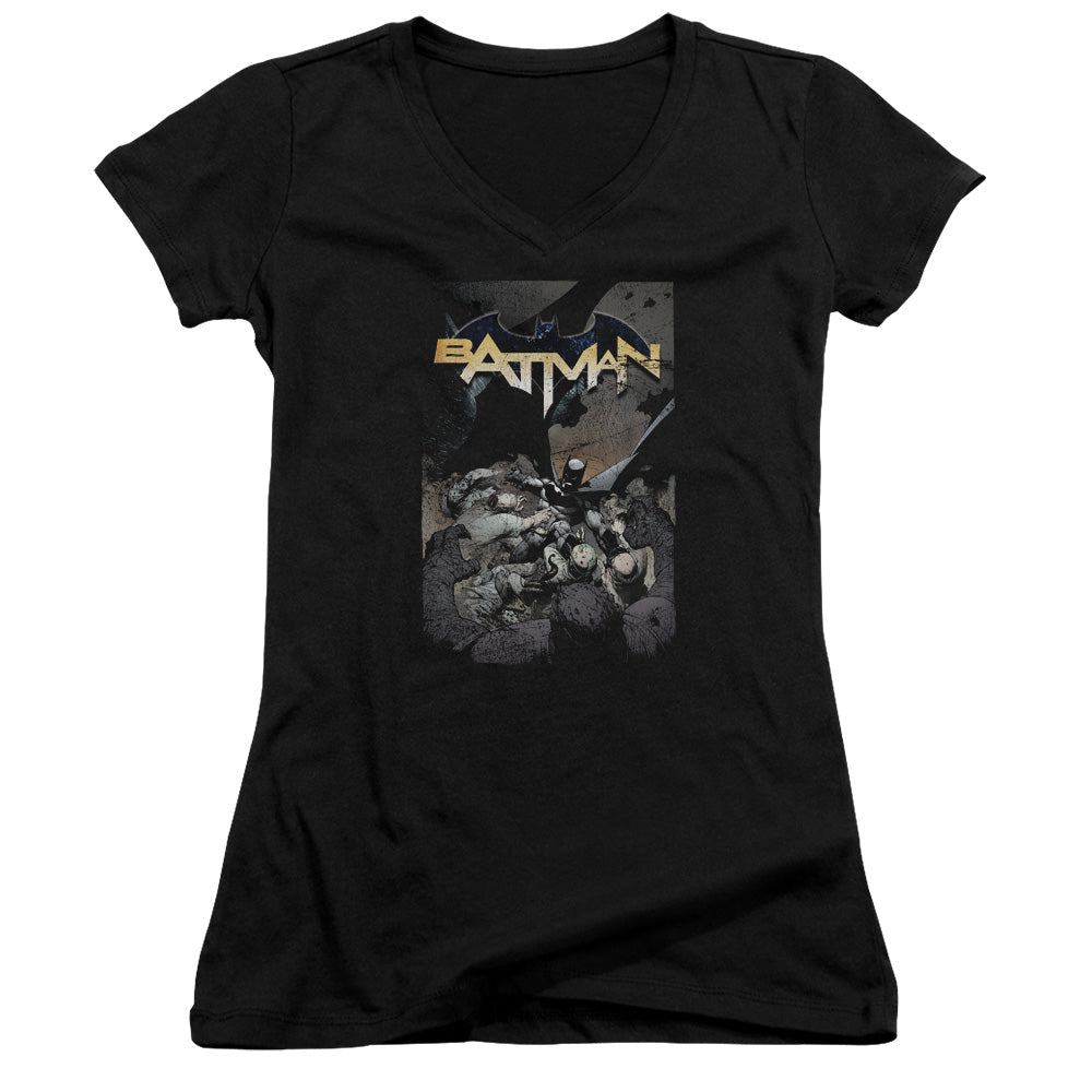 Batman Batman One Licensed Women's T-Shirt Juniors V-Neck SM