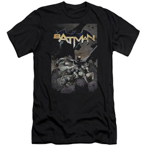 AN OFFCIALLY LICENSED BATMAN BATMAN ONE MEN'S PREMIUM SLIM FIT T-SHIRT BLACK
