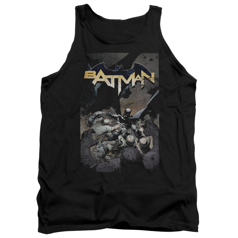 AN OFFCIALLY LICENSED BATMAN BATMAN ONE ADULT UNISEX TANK TOP BLACK