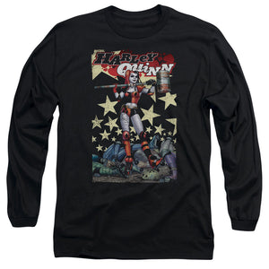 AN OFFCIALLY LICENSED BATMAN QUINN ONE MEN'S LONG SLEEVE T-SHIRT BLACK