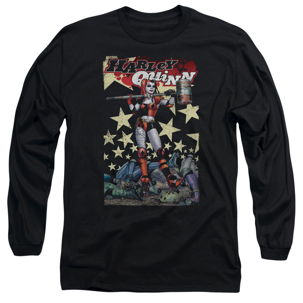 AN OFFCIALLY LICENSED BATMAN QUINN ONE MEN'S LONG SLEEVE T-SHIRT BLACK